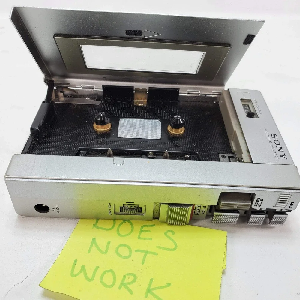 Sony BM-12 Secutive‎ Portable Dictator Cassette Recorder Silver Japan For Parts